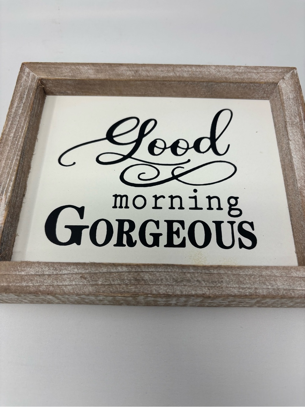 Good Morning Gorgeous Wood Sign - Black on Cream farmhouse